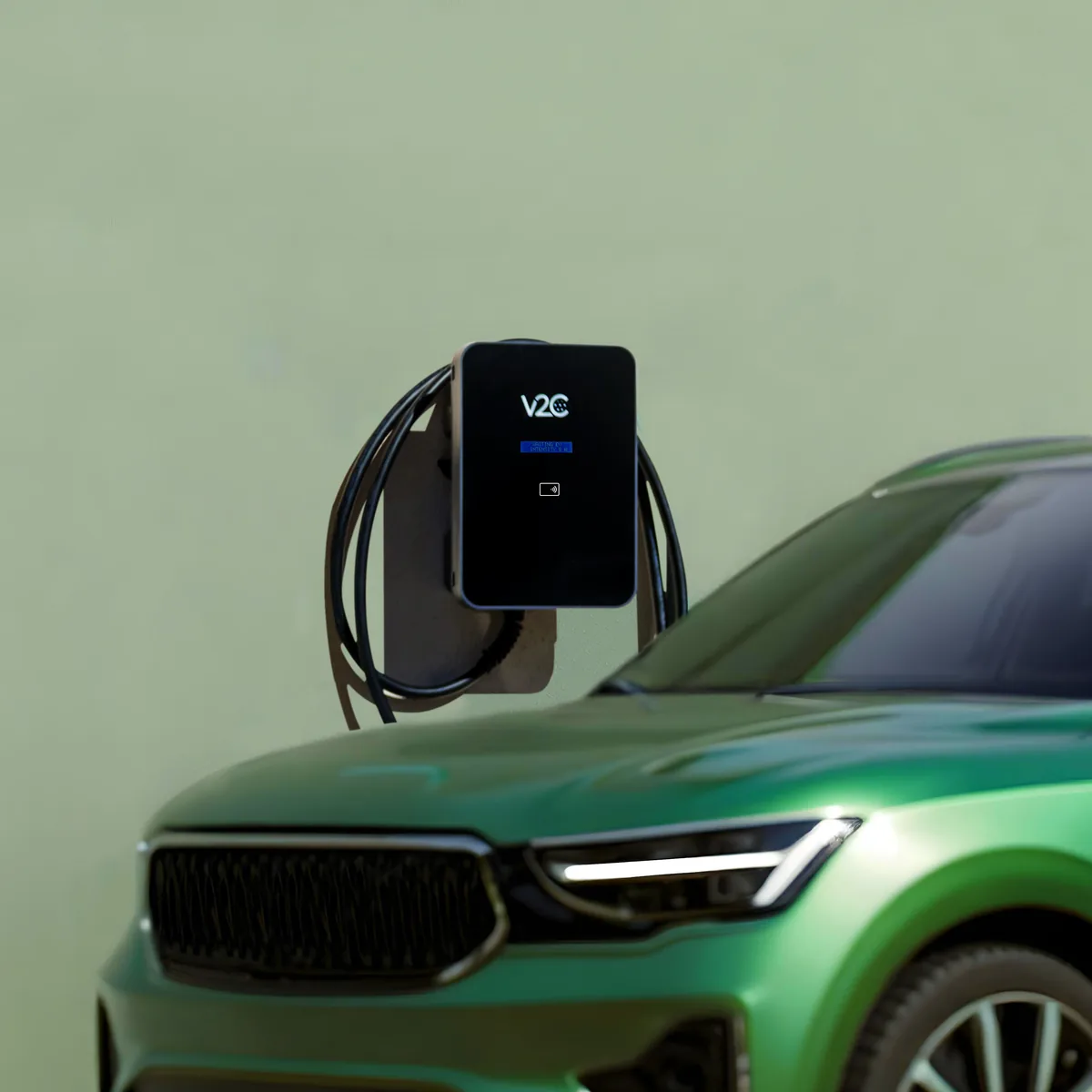 Trydan Pro die een elektrische auto laadt