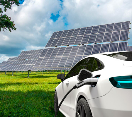 Electric car charger with photovoltaic