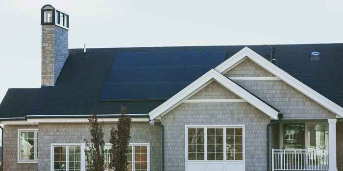 placas solares en una casa