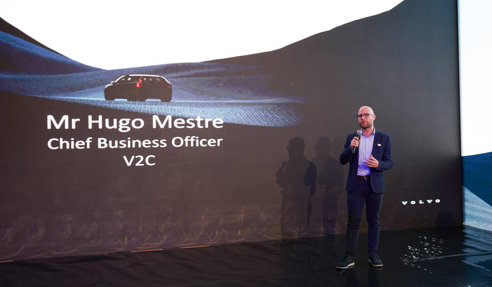 Hugo Mestre durante el lanzamiento del Volvo EX30