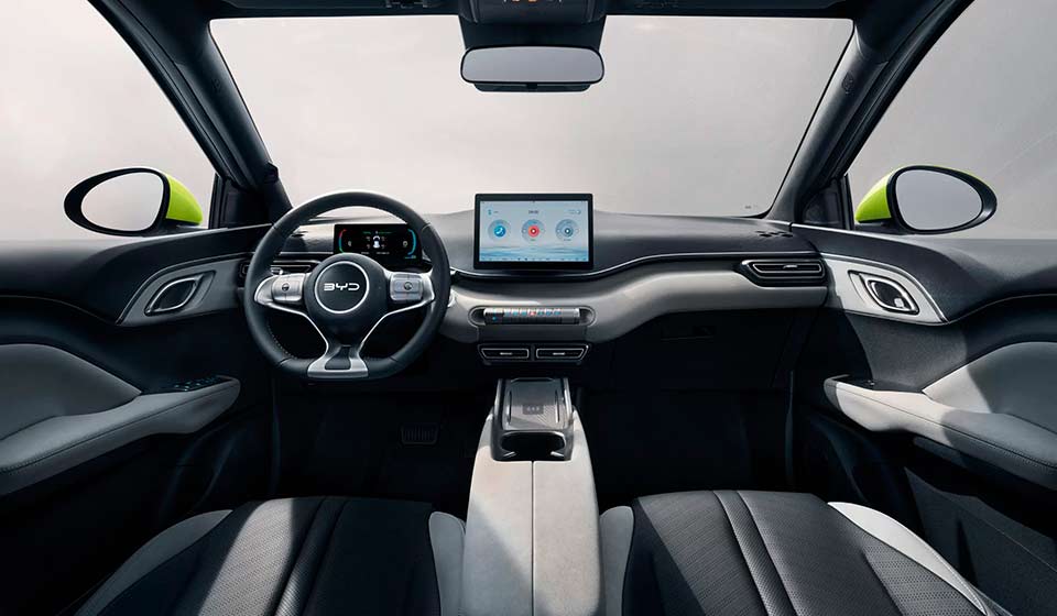 BYD Dolphin Surf interior and rotating screen