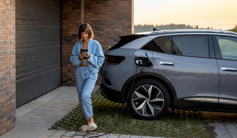 E-Auto mit Solarstrom zuhause laden: PV-Überschuss für niedrige Stromkosten