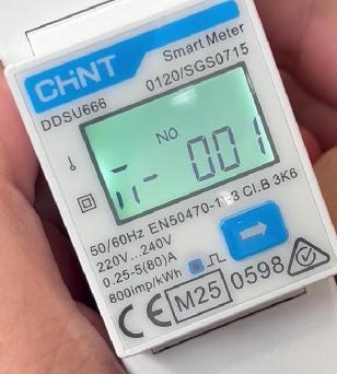 Medidor monofásico MID: dirección modbus actual