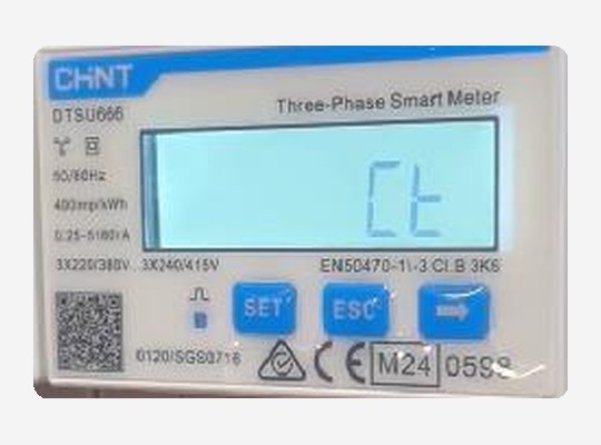 Pantalla Ct del medidor trifásico MID