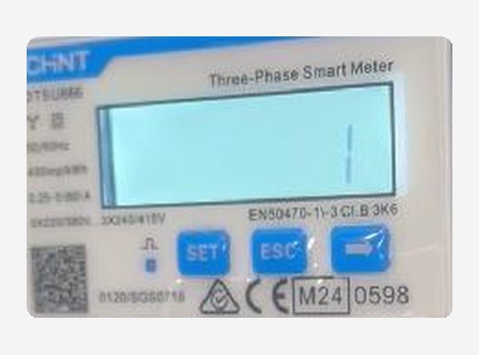 Dirección Modbus 1 en el medidor trifásico MID