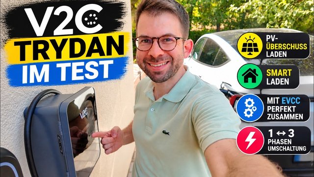 Vorschaubild des YouTube-Videos: V2C Trydan im Test mit PV-Überschussladen und EVCC