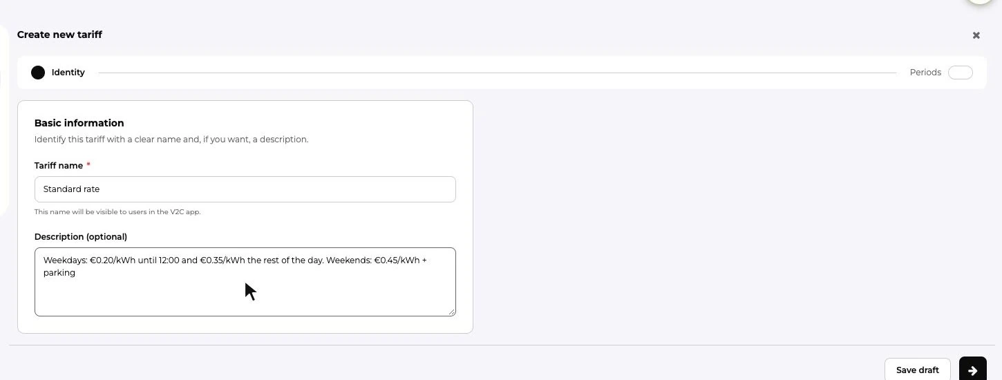 Paso Identidad del asistente con el nombre y la descripción de la tarifa